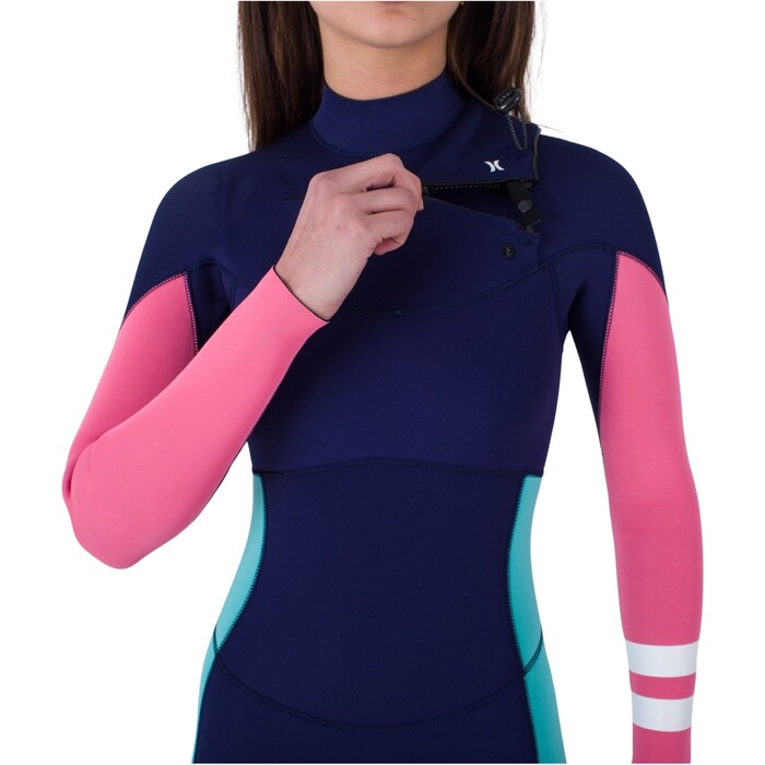 2024 Hurley Womens Advant 4/3mm Chest Zip Wetsuit WFS0013403 - Flag Blue